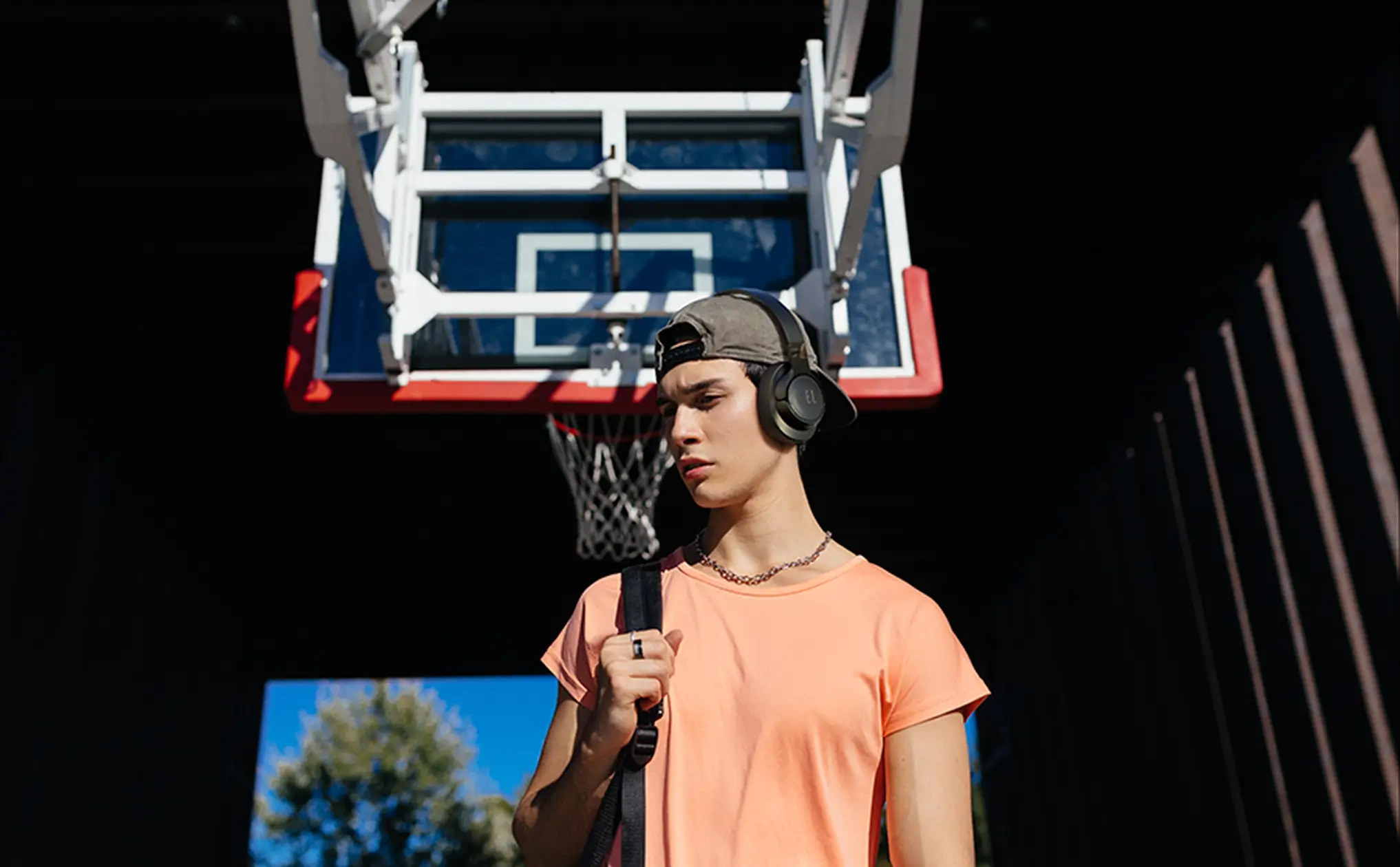 Man wearing JBL Tune 720BT Headphones