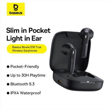 Baseus Bowie E16 True Wireless Earphones Cluster Black