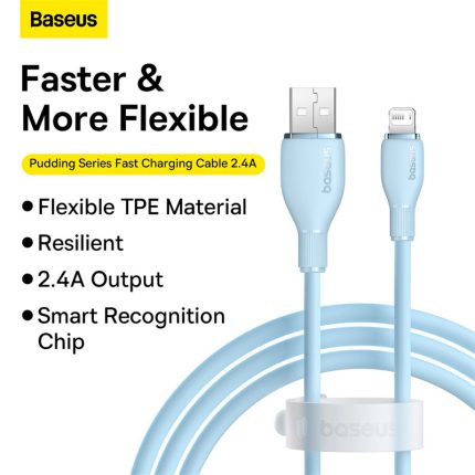 Baseus Pudding Series Fast Charging Cable USB to iP 2.4A 1.2m Galaxy Blue