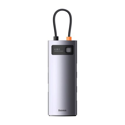Baseus Metal Gleam Series 4-in-1 Multifunctional Type-C HUB Docking Station Gray?Type-C to USB3.0*4?